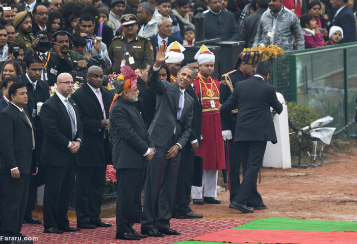 (تصاویر) متن و حواشی حضور اوباما در روز جمهوری هند