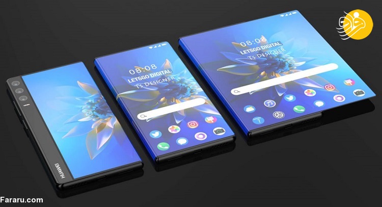 گوشی رول شونده هواوی میت با دوربین سه گانه