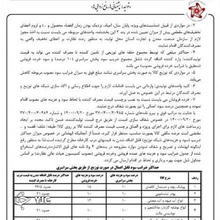 درج قیمت تولید بر روی ۱۴ قلم کالا، الزامی شد