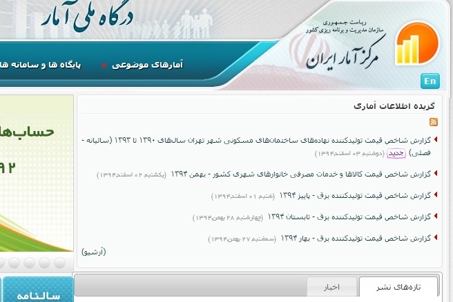 سایت مرکز آمار از حالت تعلیق درآمد سایت مرکز آمار از حالت تعلیق درآمد
