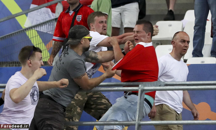 (تصاویر) درگیری شدید هوادارن روسیه و انگلیس