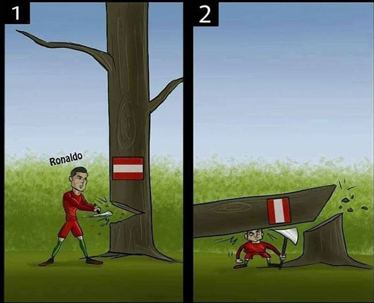 (کاریکاتور) رونالدو با جوراب زنانه!