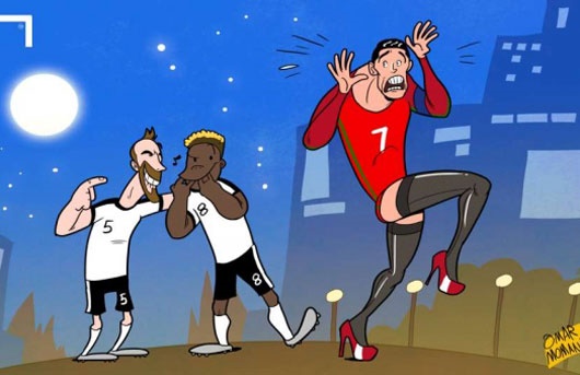 (کاریکاتور) رونالدو با جوراب زنانه!