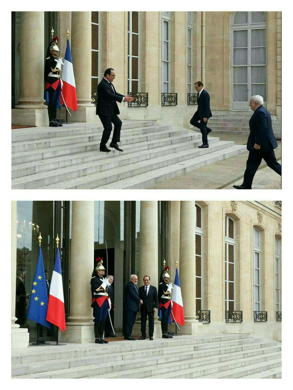 (تصویر) استقبال اولاند از ظریف (تصویر) استقبال اولاند از ظریف