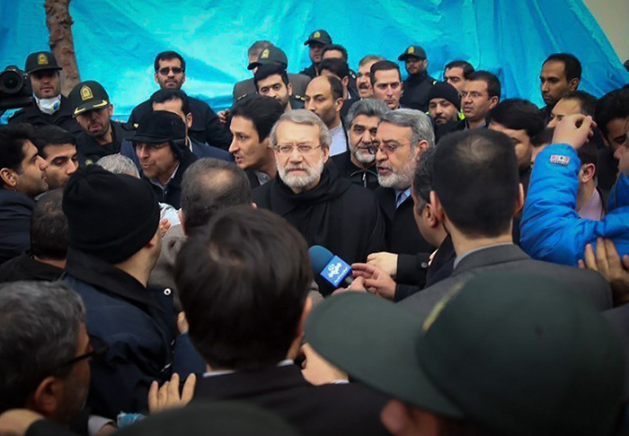 (تصاویر) لاریجانی در محل حادثه پلاسکو (تصاویر) لاریجانی در محل حادثه پلاسکو