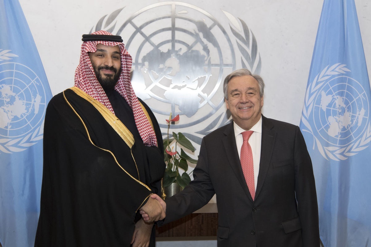 اعطای چک 1 میلیارد دلاری بن‌سلمان به گوترش