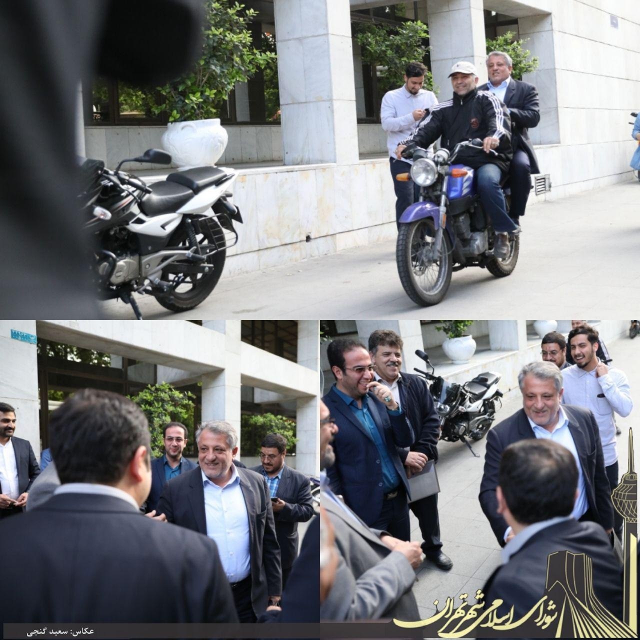 (تصویر) محسن هاشمی سوار بر موتور
