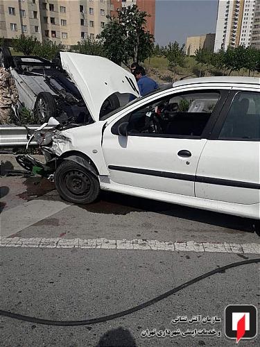 (تصاویر) تصادف شدید در بزرگراه آزادگان