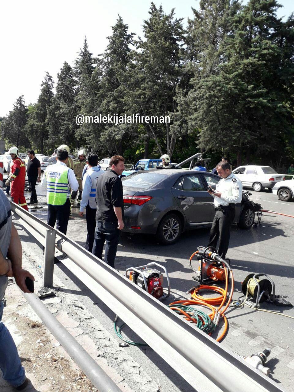 (تصاویر) تصادف شدید تویوتا با گاردیل و جانباختن راننده زن