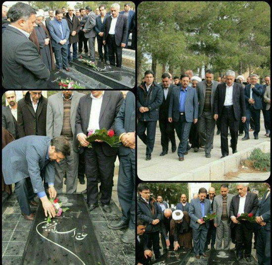 (تصویر) حضور استاندار سمنان بر سر مزار پدر روحانی