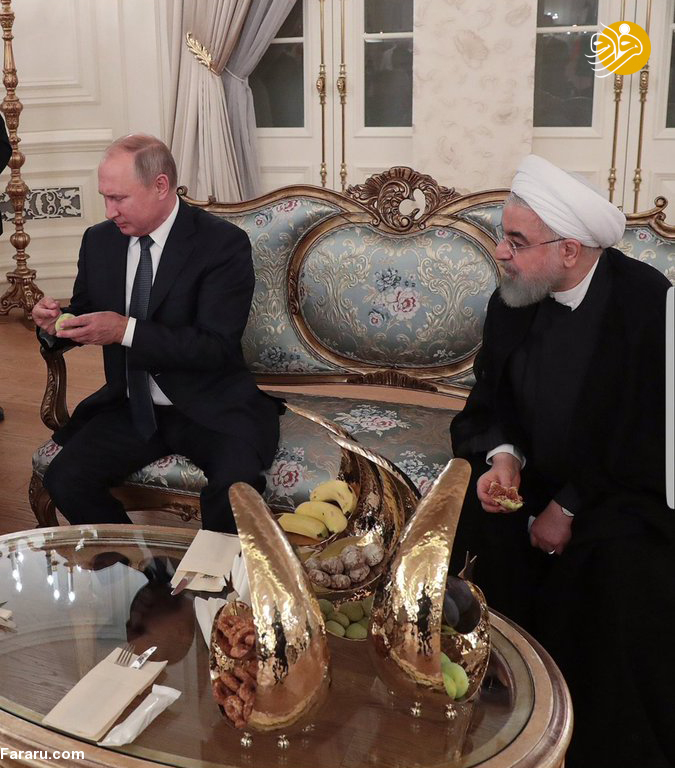 (تصویر) پذیرایی اردوغان با انجیر از روحانی و پوتین