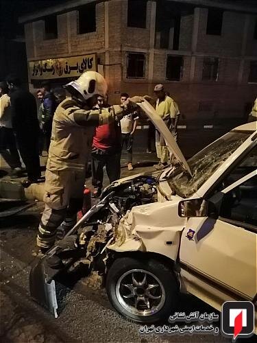 (تصاویر) مرگ راننده پراید در تصادف هولناک تهرانپارس
