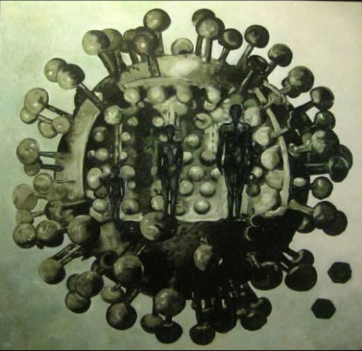 (عکس) هنرمندی که ۸ سال پیش کرونا را نقاشی کرد!