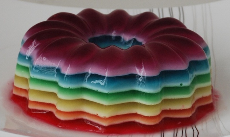 طرز تهیه ژله رنگین کمان