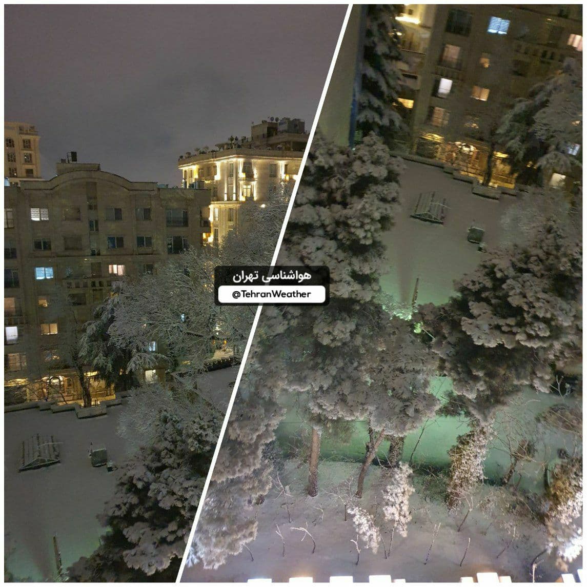 (ویدئو) بارش شدید برف در تهران