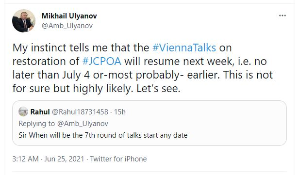 خبر خوب دیپلمات روس درباره مذاکرات وین