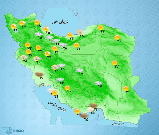 پیش‌بینی وضعیت آب و هوای تهران فردا پنجشنبه ۱۴ مرداد //////////۱۴۰۰