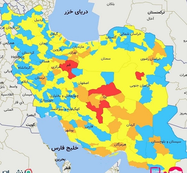 افزایش رنگ قرمز و نارنجی کرونایی در کشور؛ ۷ شهر قرمز شدند