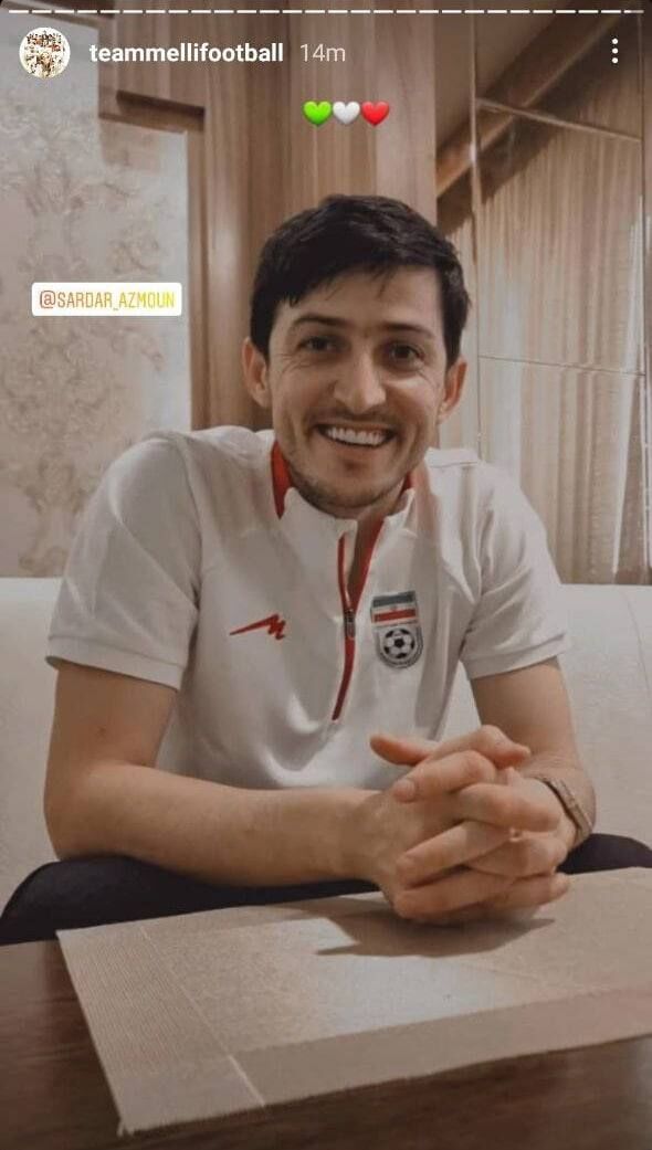 (عکس) سردار آزمون خندان به تمرین تیم ملی برگشت