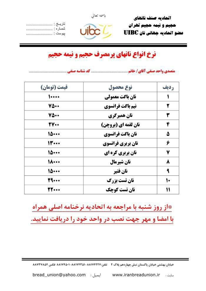 قیمت نان فانتزی