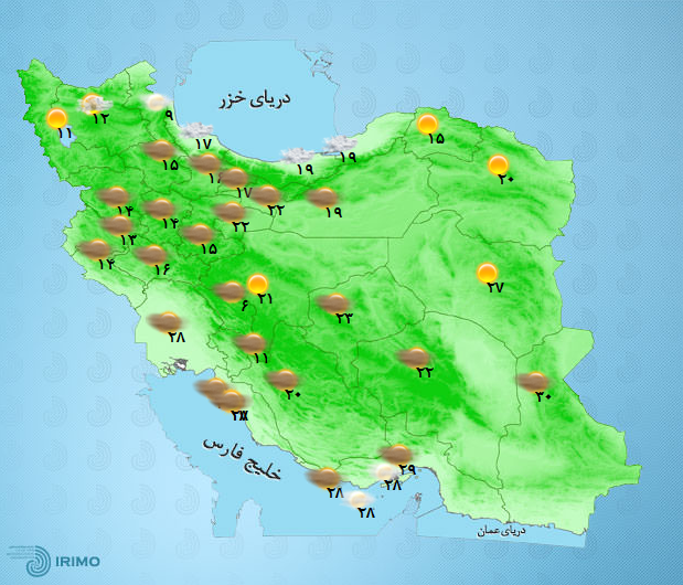 پیش بینی آب و هوای ایران 