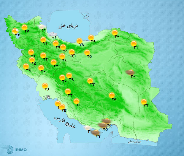 دمای کشور 