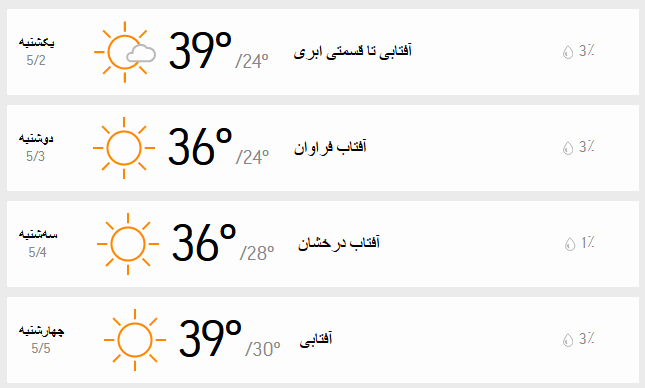 دمای تهران 