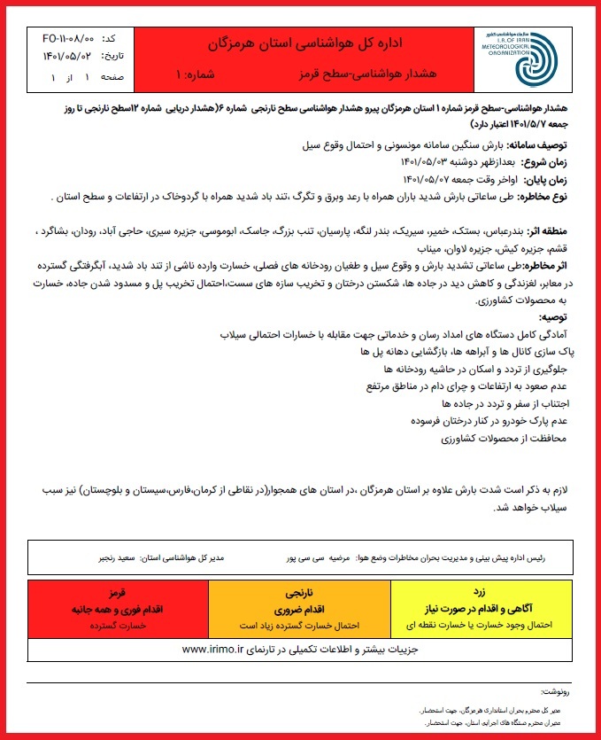 هشدار قرمز