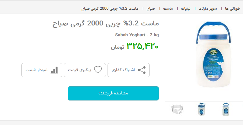 قیمت لبنیات 
