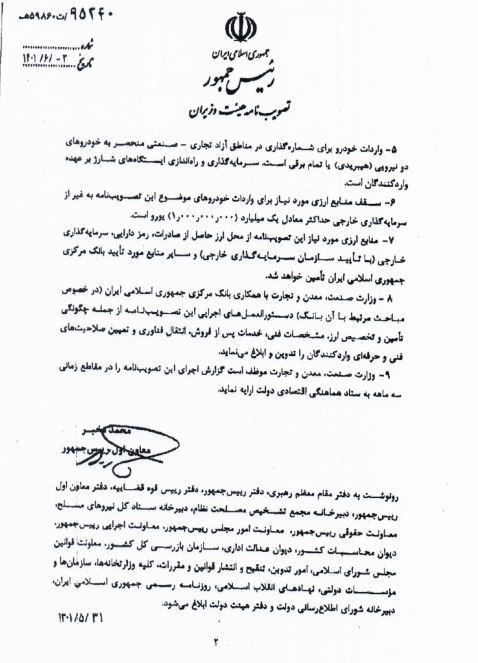 آیین‌نامه واردات خودرو