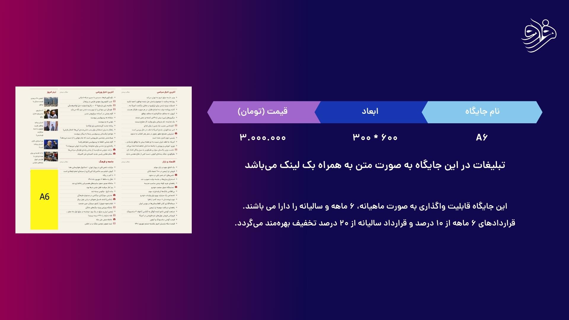 تبلیغات بنری و شبکه‌های اجتماعی فرارو