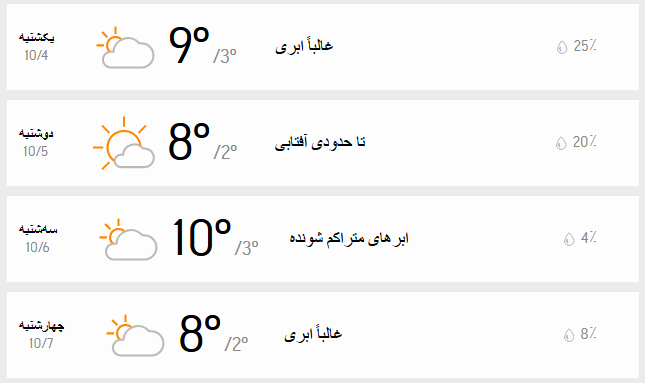دمای هوای تهران