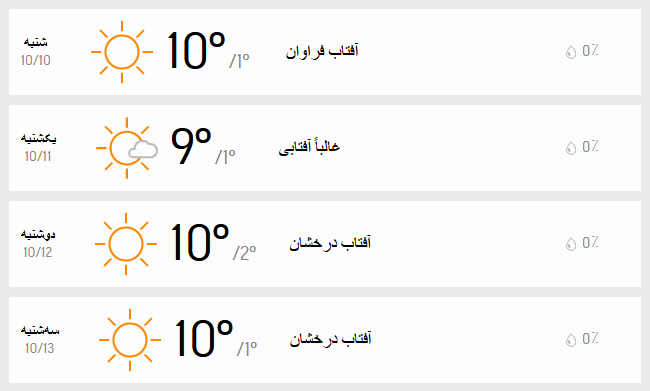 دمای هوای تهران