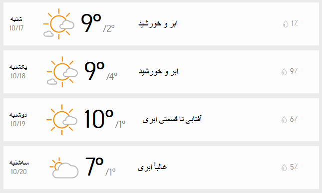 دمای هوای تهران