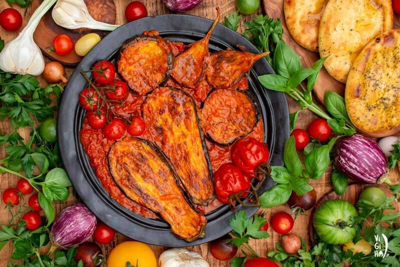 خورش بادمجان بدون گوشت