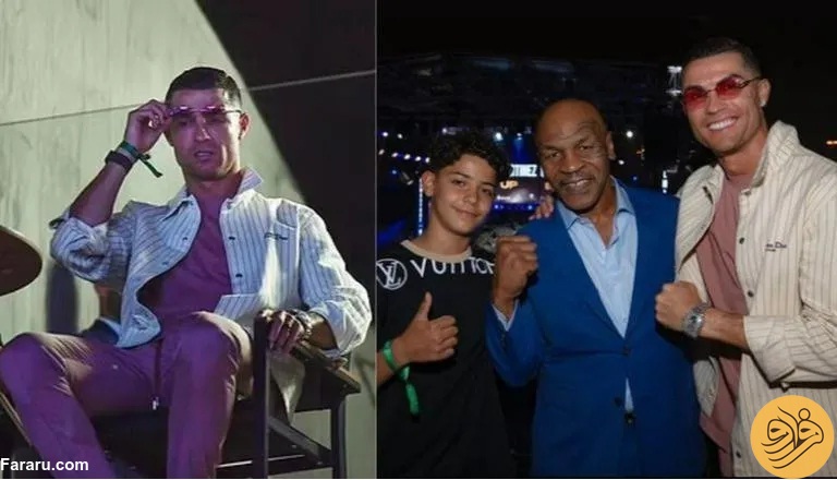 (عکس) تیپ خاص کریستیانو رونالدو در ملاقات با مایک تایسون در عربستان