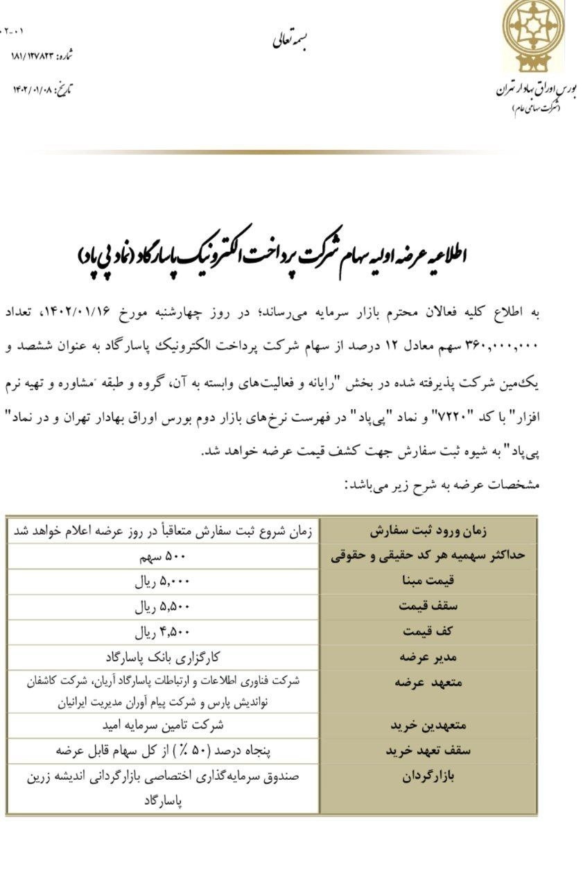 جزئیات ‏اولین عرضه اولیه بورس در سال ۱۴۰۲