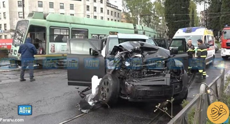 (عکس) تصادف ترسناک ستاره فوتبال با قطار شهری