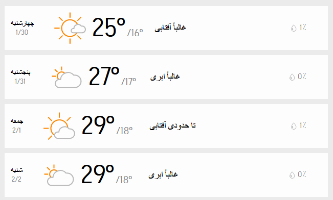 دمای هوای تهران