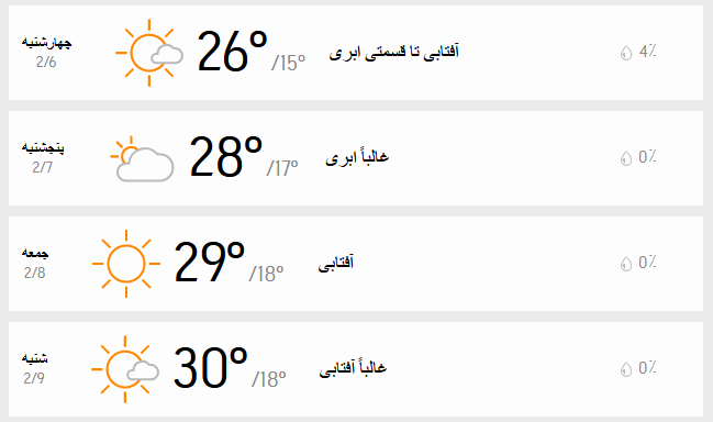 دمای هوای تهران