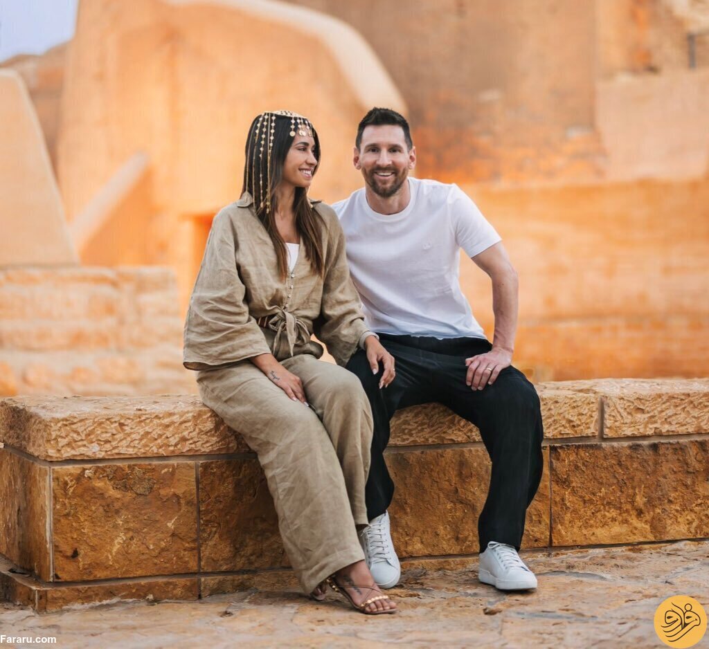 (عکس) تیپ خاص همسر مسی در سفر به عربستان