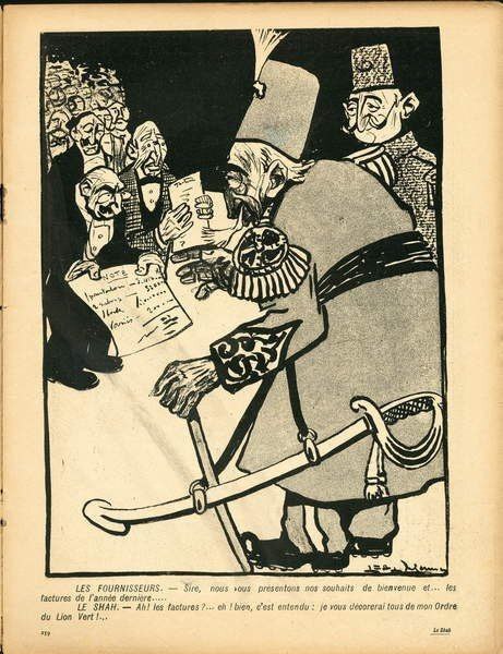 (تصاویر) کاریکاتور مظفرالدین شاه در مجله‌های طنز اروپا