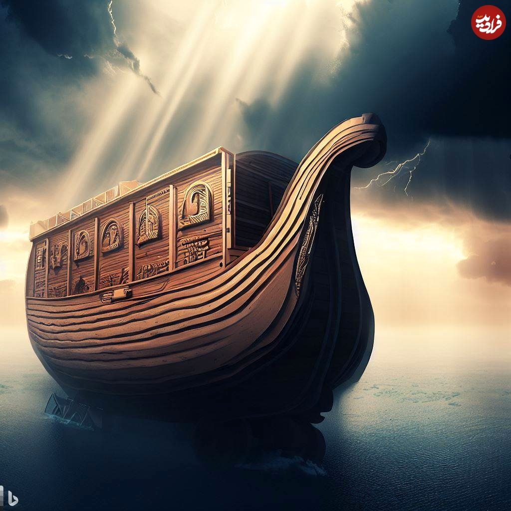 (تصاویر) کشتی حضرت نوح (ع) یک روز پیش از طوفان از نگاه هوش مصنوعی