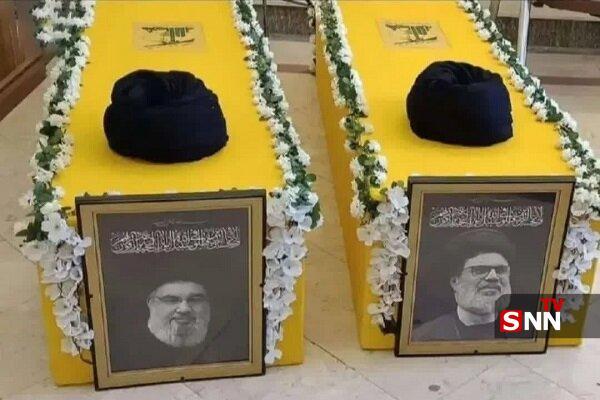 نخستین تصویر تابوت پیکر‌های سید حسن نصرالله و سید هاشم صفی‌الدین