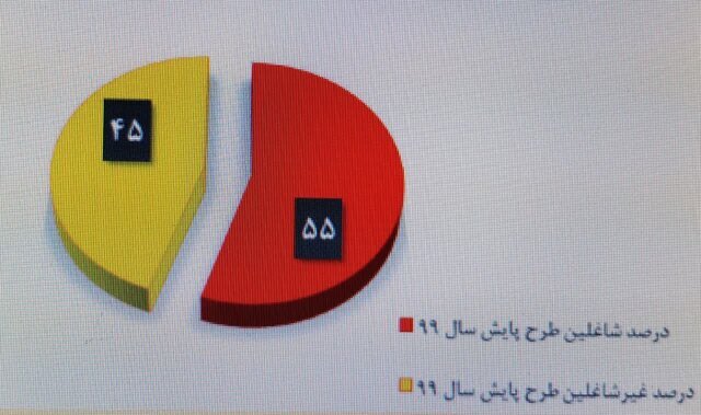 درصــد دانش آموختــگان شــاغل