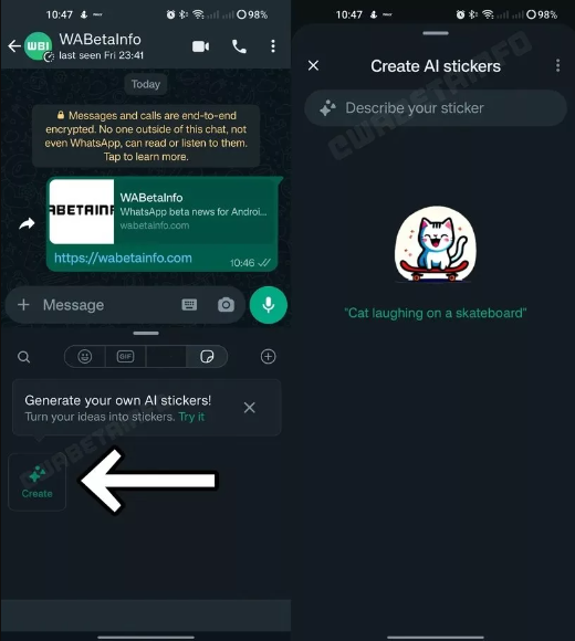 واتس‌اپ ظاهراً قابلیت ایجاد استیکر مبتنی بر هوش مصنوعی را آزمایش می‌کند