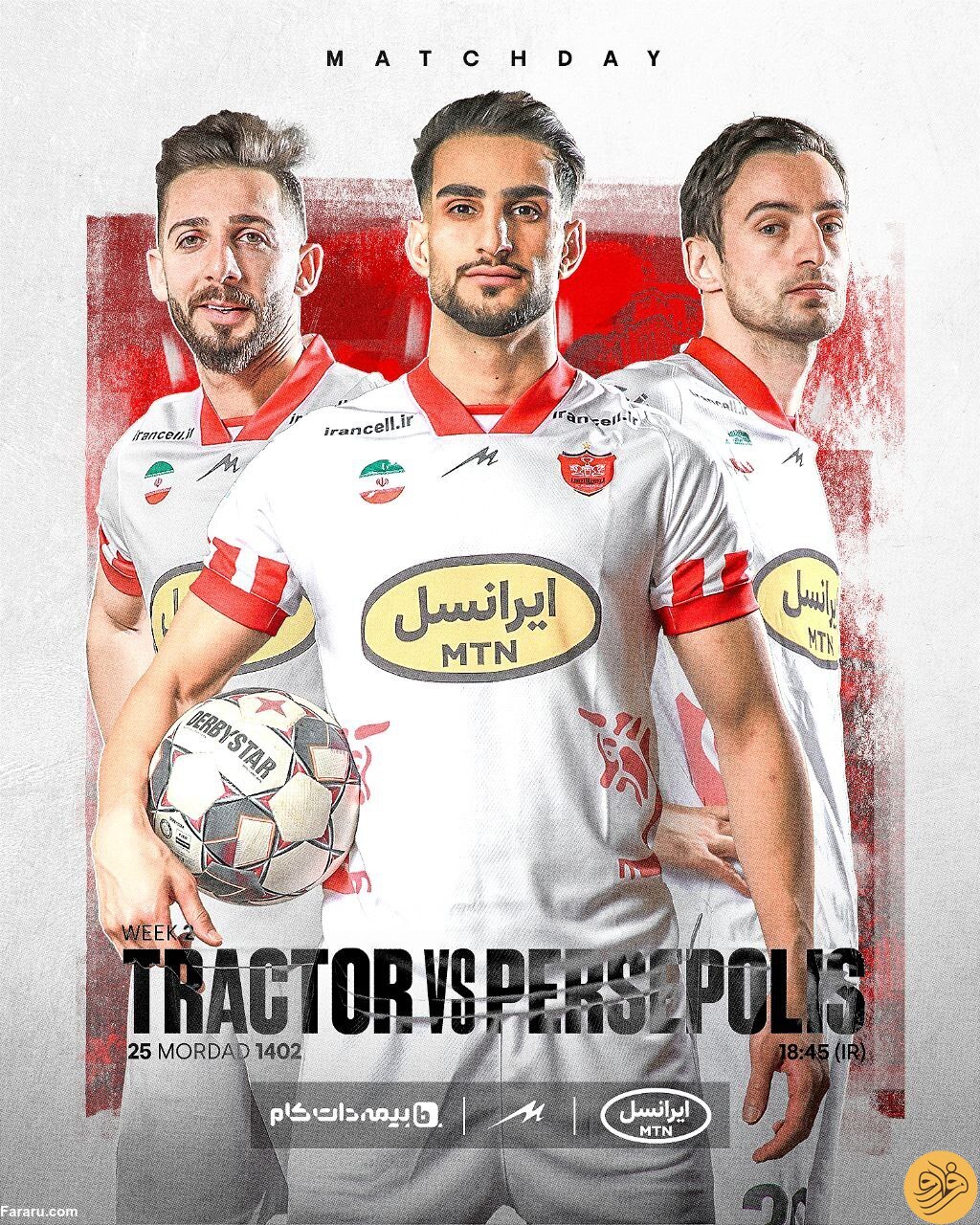 (عکس) پوستر پرسپولیس برای بازی با تراکتور با ۲ چهره عجیب