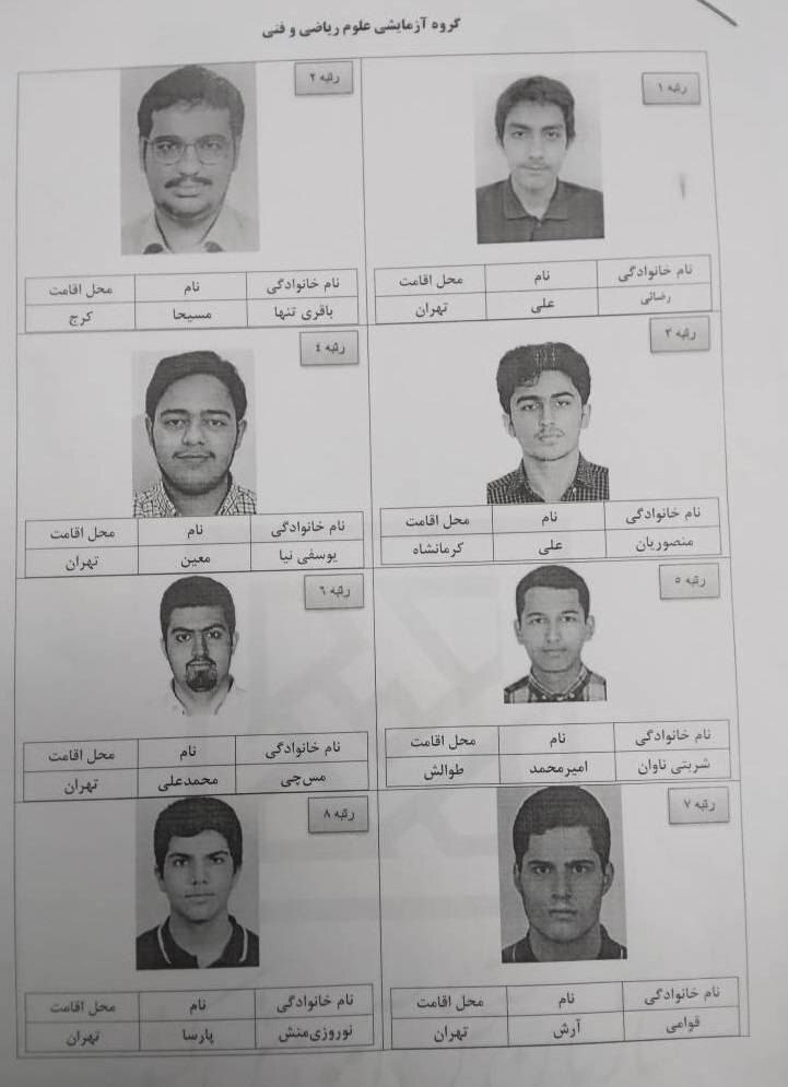 اسامی رتبه‌های برتر کنکور