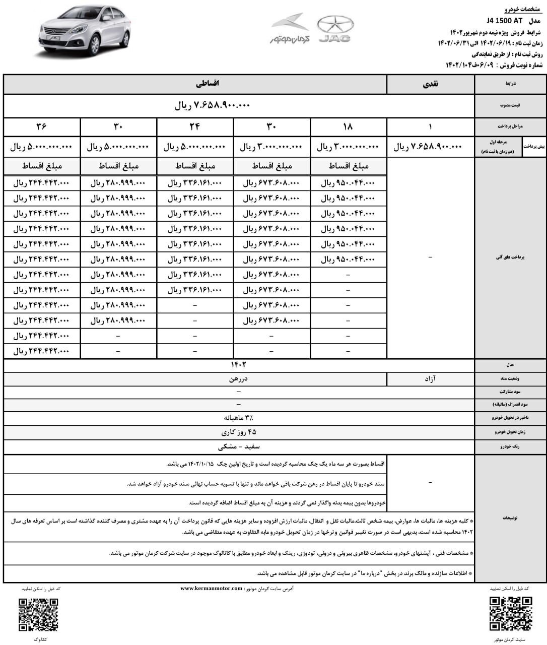 آغاز پیش فروش جک J۴ به صورت نقد و اقساط