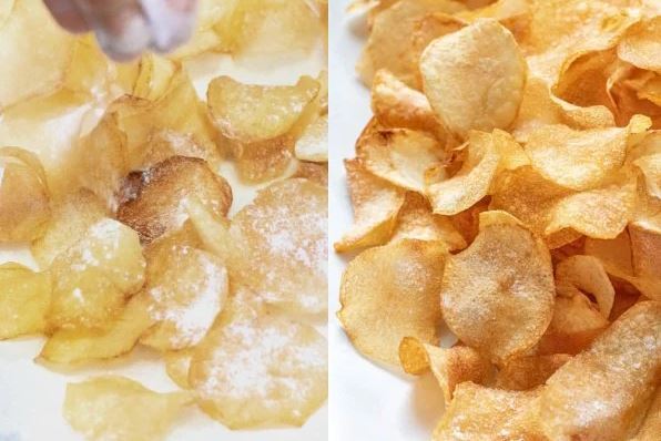طرز تهیه چیپس خانگی سرکه‌ای ترد و خوشمزه به سبک بازاری و آسان